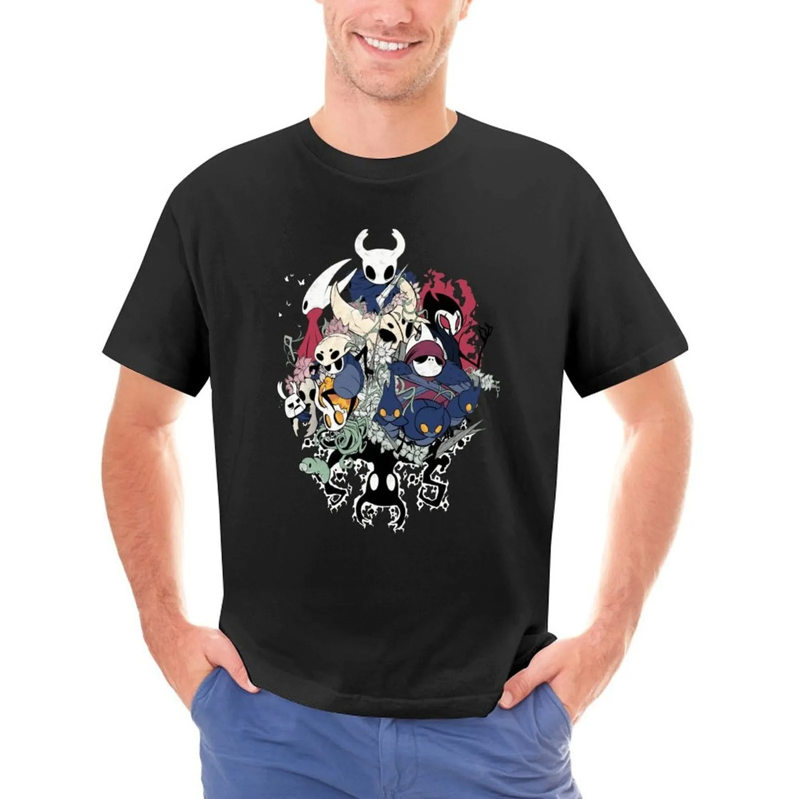 Aidase Hero of Dirtmouth Hollow Knight T Shirt RPG Harajuku T Shirts Round Neck Printed Tshirt Casual Clothes Man Plus Size 4XL 5XL