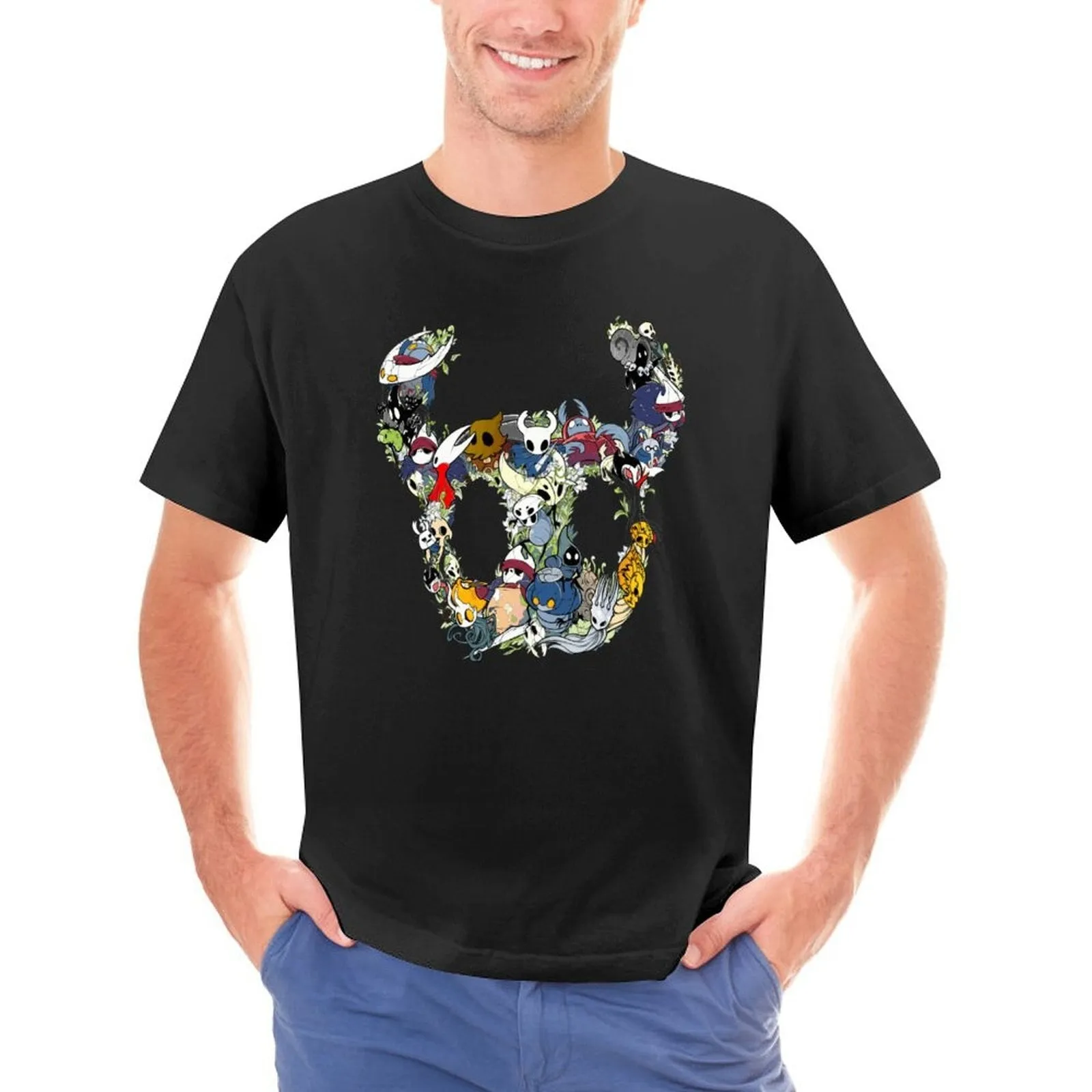 Aidase Hero of Dirtmouth Hollow Knight T Shirt RPG Harajuku T Shirts Round Neck Printed Tshirt Casual Clothes Man Plus Size 4XL 5XL