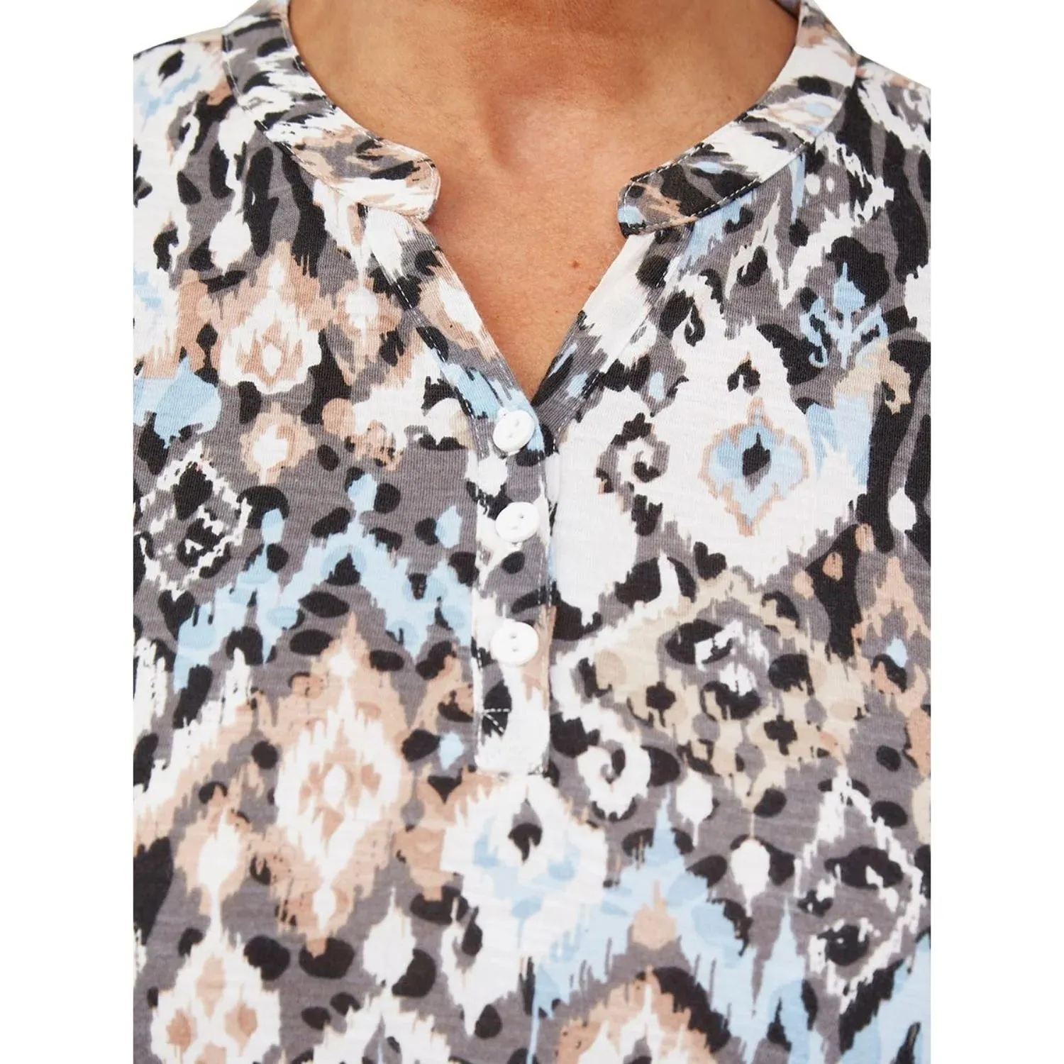 TIGI 14/16 Ikat Notch Neck Top